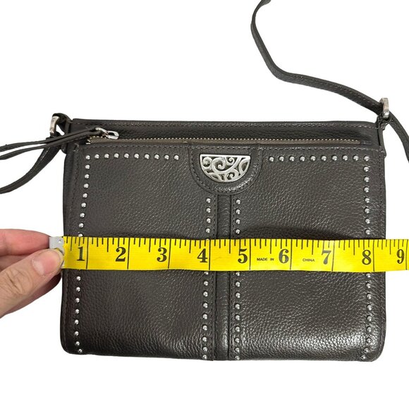 Brighton Organizer Pretty Tough Jagger Studded Crossbody Bag Pewter - Picture 10 of 12